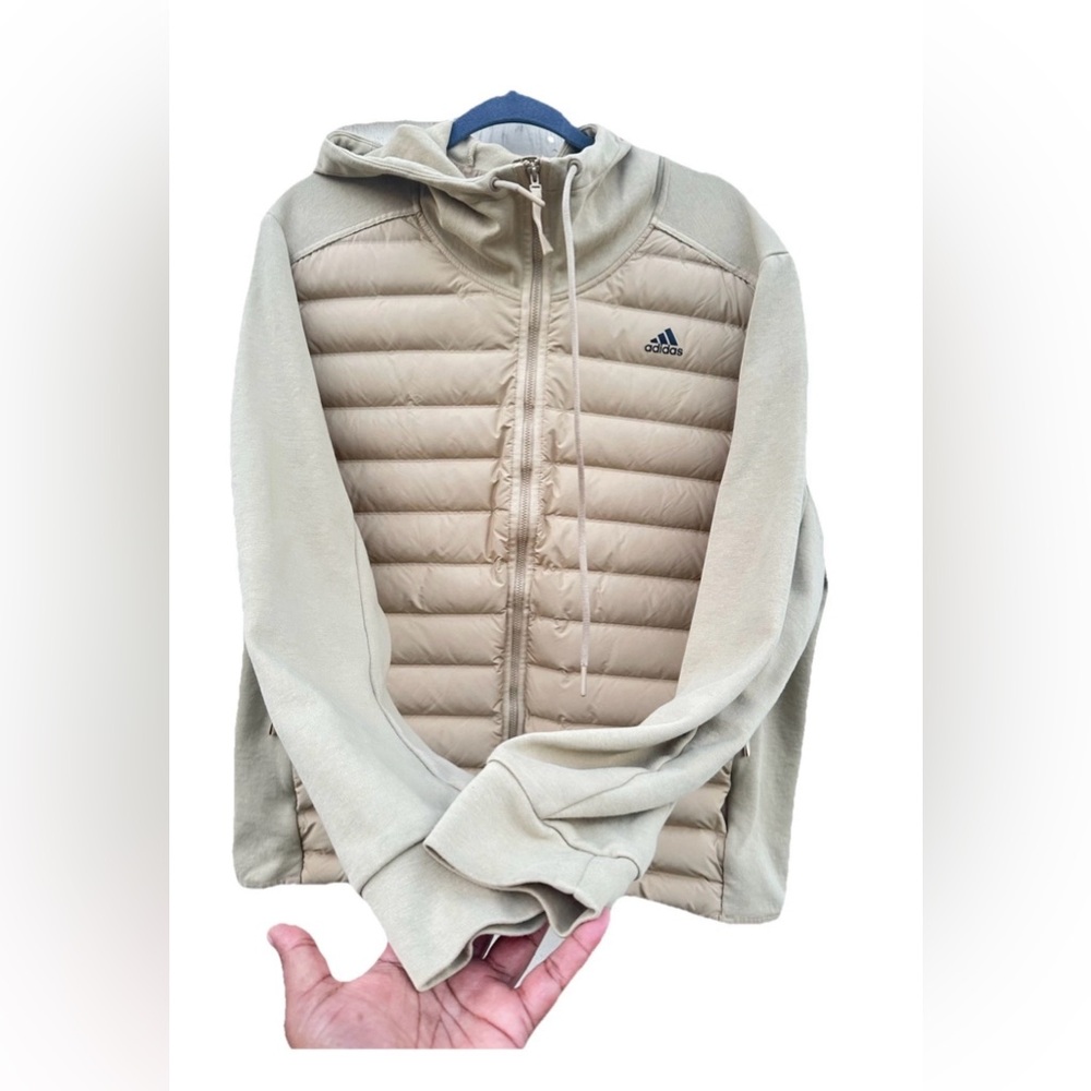 Adidas Men’s Varilite Hybrid Jackets Tan Brown Sz XL - Picture 8 of 10